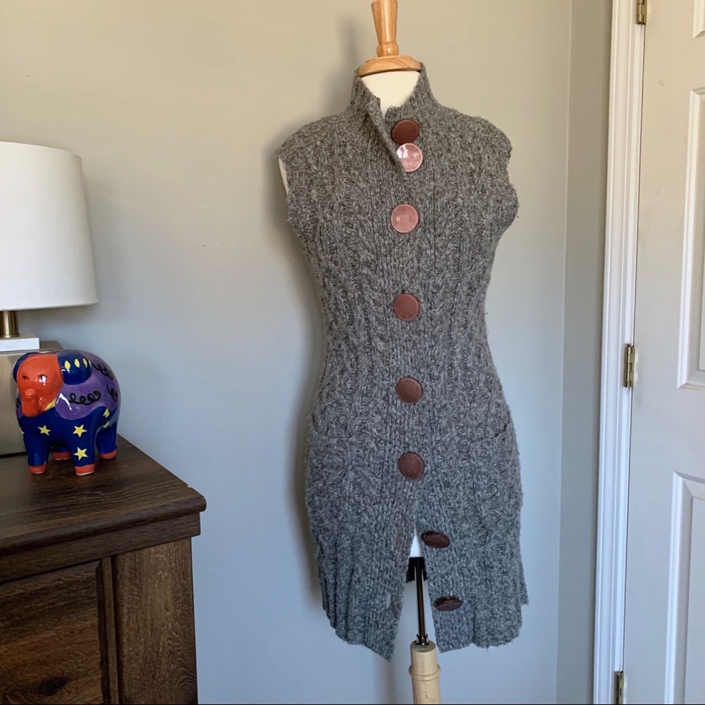 Kensie Long Cableknit Sweater Vest